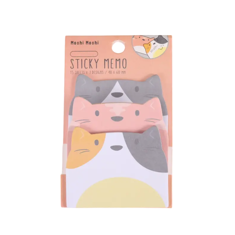 MOSHI MOSHI STICKY NOTAS ADHESIVAS ANIMALES KAWAII