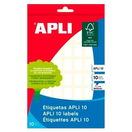 APLI ETIQUETAS ADHESIVAS 12X18MM ESCRITURA MANUAL C/ROMOS 56 X 10H BLANCO